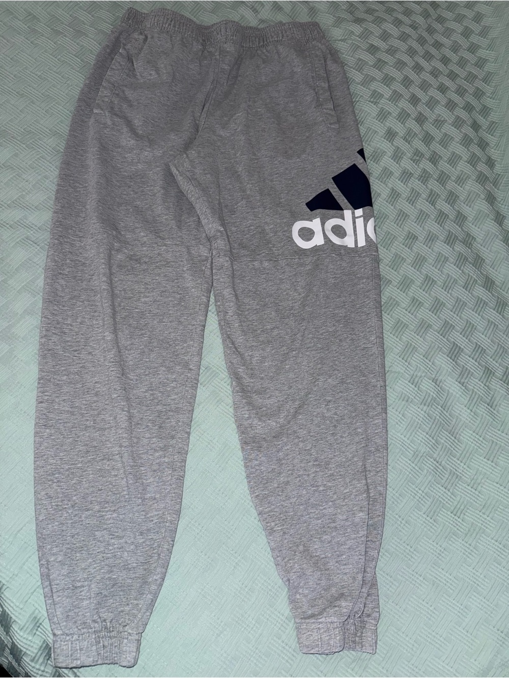 adidas Gray Sweat Joggers with Bold Logo